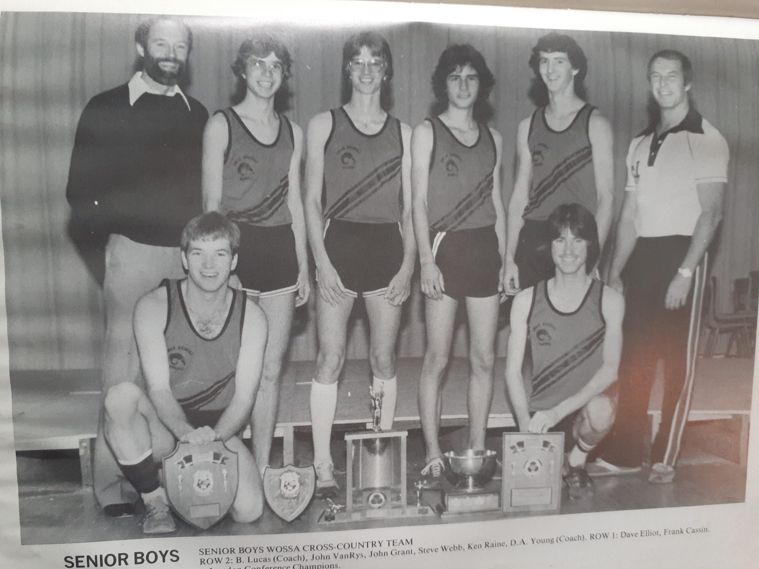 John Van Rys Grade 13 Yearbook Cross Country Team